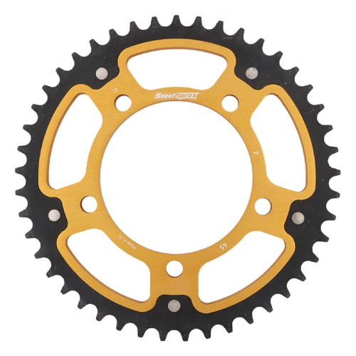 Supersprox - Steel & Aluminum Gold Stealth sprocket, 45T, Chain Size 525, RST-7-45-GLD