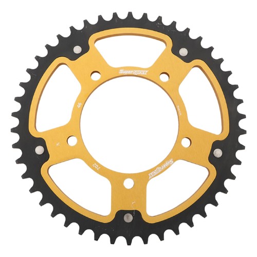 Supersprox - Steel & Aluminum Gold Stealth sprocket, 46T, Chain Size 525, RST-702-46-GLD