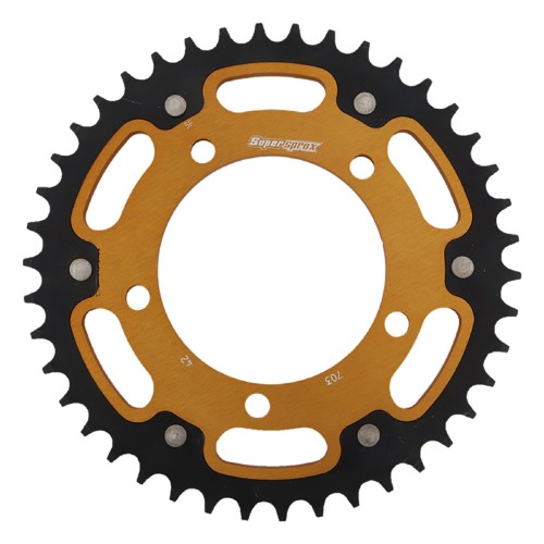 Supersprox - Steel & Aluminum Gold Stealth sprocket, 42T, Chain Size 520, RST-703-42-GLD