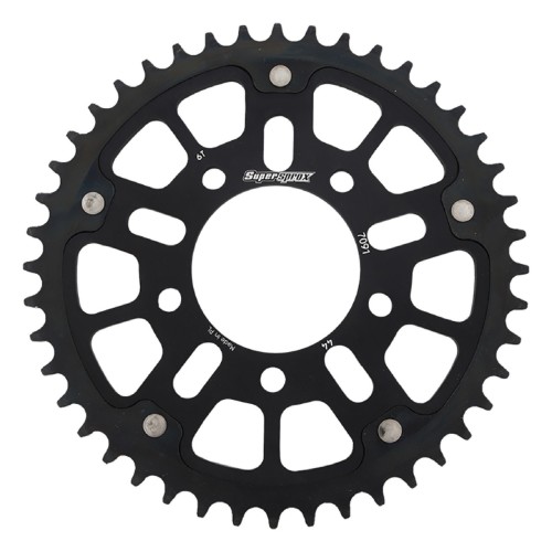 Supersprox - Steel & Aluminum Black Stealth sprocket, 44T, Chain Size 520, RST-7091-44-BLK