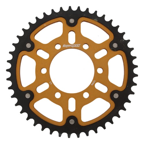 Supersprox - Steel & Aluminum Gold Stealth sprocket, 45T, Chain Size 530, RST-7096-45-GLD