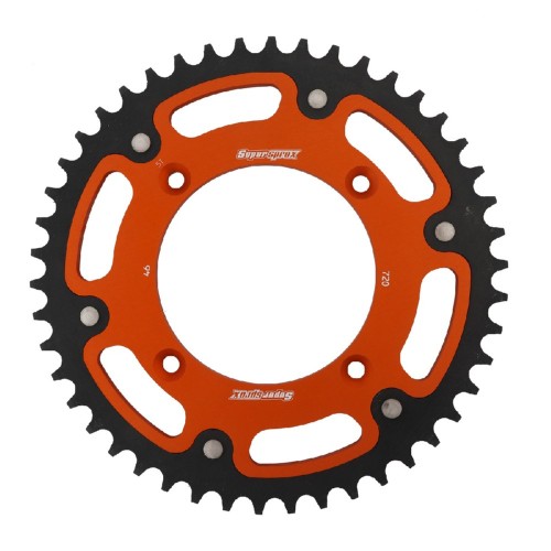 Supersprox - Steel & Aluminum Orange Stealth sprocket, 46T, Chain Size 520, RST-720-46-ORG