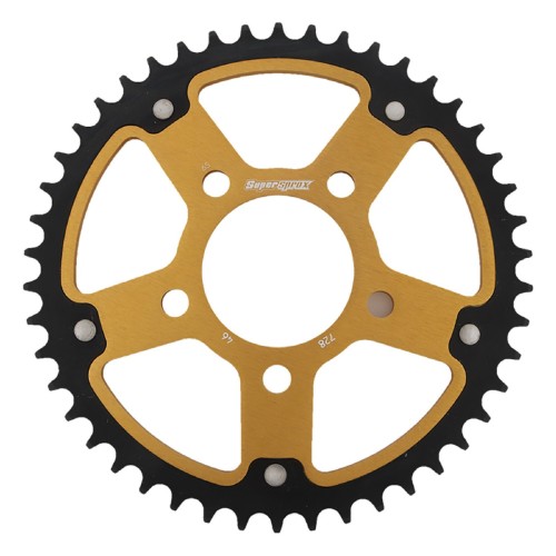 Supersprox - Steel & Aluminum Gold Stealth sprocket, 46T, Chain Size 520, RST-728-46-GLD