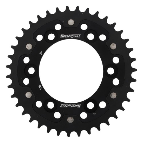 Supersprox - Steel & Aluminum Black Stealth sprocket, 39T, Chain Size 520, RST-735-39-BLK