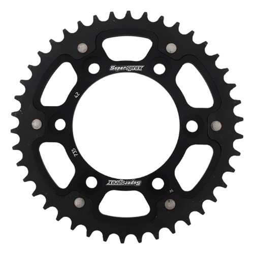Supersprox - Steel & Aluminum Black Stealth sprocket, 42T, Chain Size 520, RST-735-42-BLK