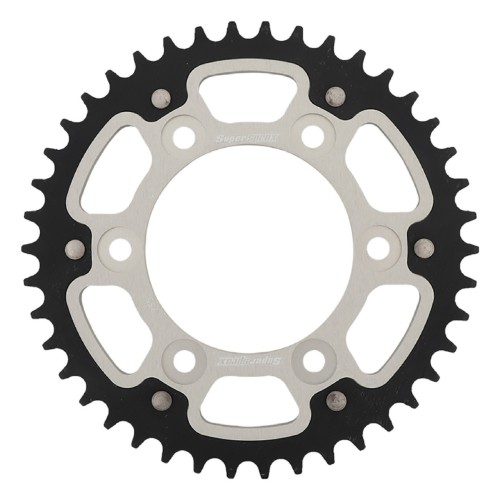 Supersprox - Steel & Aluminum Sliver Stealth sprocket, 42T, Chain Size 520, RST-735-42-SLV