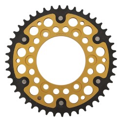 Supersprox - Steel & Aluminum Gold Stealth sprocket, 44T, Chain Size 520, RST-735-44-GLD