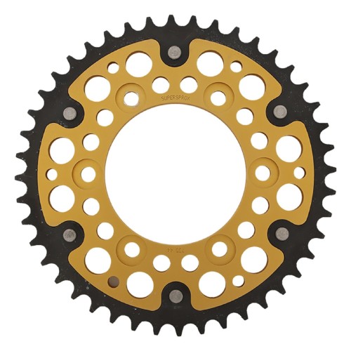 Supersprox - Steel & Aluminum Gold Stealth sprocket, 44T, Chain Size 520, RST-735-44-GLD