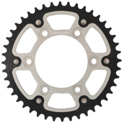 Supersprox - Steel & Aluminum Sliver Stealth sprocket, 44T, Chain Size 520, RST-735-44-SLV