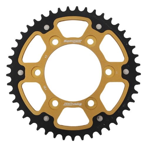 Supersprox - Steel & Aluminum Gold Stealth sprocket, 45T, Chain Size 520, RST-735-45-GLD