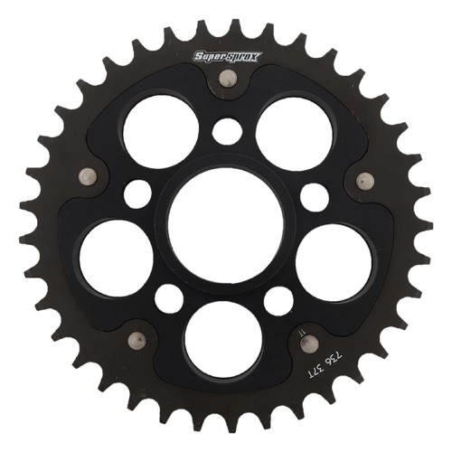 Supersprox - Steel & Aluminum Black Stealth sprocket, 37T, Chain Size 520, RST-736-37-BLK
