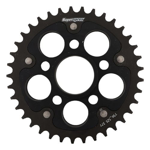 Supersprox - Steel & Aluminum Black Stealth sprocket, 37T, Chain Size 525, RST-736525-37-BLK