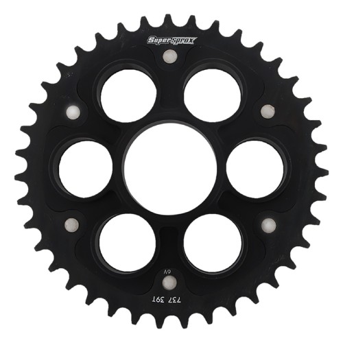 Supersprox - Steel & Aluminum Black Stealth sprocket, 39T, Chain Size 520, RST-737-39-BLK