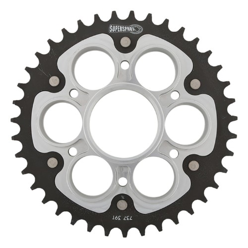Supersprox - Steel & Aluminum Sliver Stealth sprocket, 39T, Chain Size 520, RST-737-39-SLV