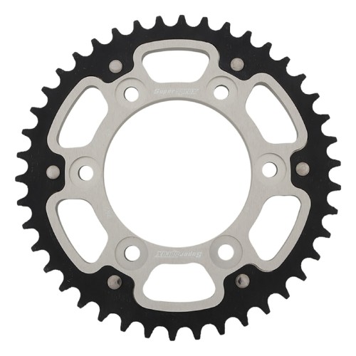 Supersprox - Steel & Aluminum Sliver Stealth sprocket, 42T, Chain Size 525, RST-745-42-SLV