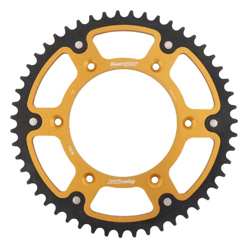 Supersprox - Steel & Aluminum Gold Stealth sprocket, 51T, Chain Size 520, RST-8000-51-GLD