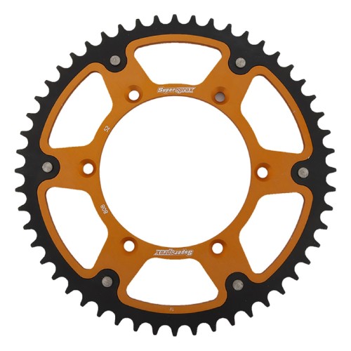 Supersprox - Steel & Aluminum Gold Stealth sprocket, 52T, Chain Size 520, RST-808-52-GLD