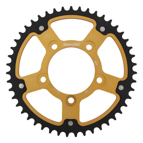 Supersprox - Steel & Aluminum Gold Stealth sprocket, 47T, Chain Size 520, RST-823-47-GLD