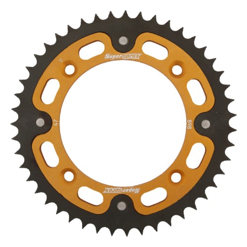 Supersprox - Steel & Aluminum Gold Stealth sprocket, 47T, Chain Size 428, RST-898-47-GLD