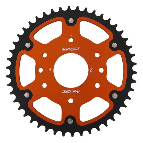Supersprox - Steel & Aluminum Orange Stealth sprocket, 46T, Chain Size 520, RST-905-46-ORG